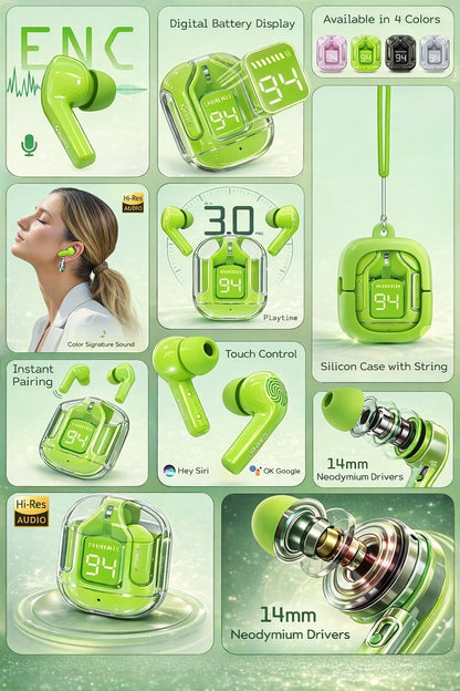 Ultrapods Tws Ear buds - Green Color