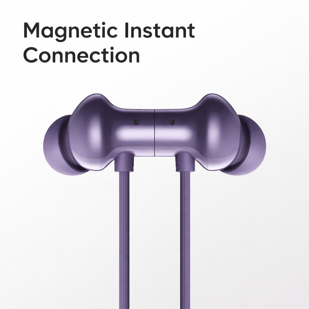 bluetooth neckband earphones, 50h playtime, 12mm bass drivers, dual pairing, bluetooth 5.4, magnetic earbuds, ipx5, fast charging, voice assistant, mic, smart controls (purple)