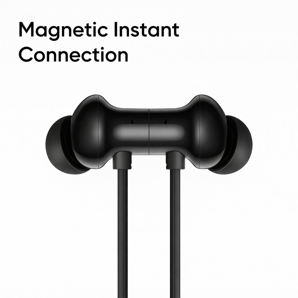 bluetooth neckband earphones, 50h playtime, 12mm bass drivers, dual pairing, bluetooth 5.4, magnetic earbuds, ipx5, fast charging, voice assistant, mic, smart controls (black)
