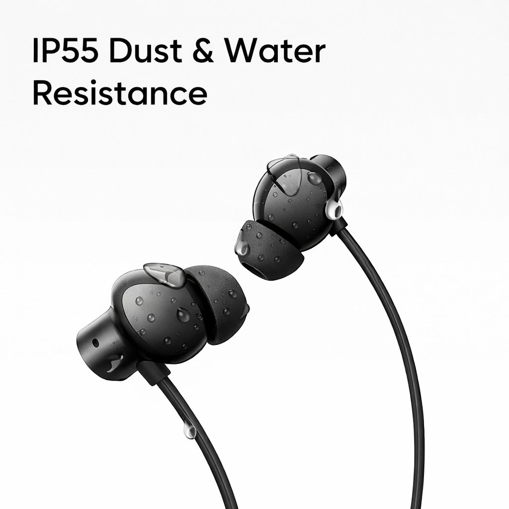 bluetooth neckband earphones, 50h playtime, 12mm bass drivers, dual pairing, bluetooth 5.4, magnetic earbuds, ipx5, fast charging, voice assistant, mic, smart controls (black)